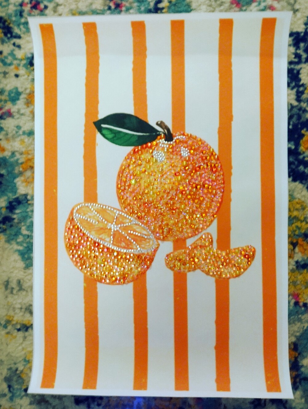 Blinged Out Orange Wall Art